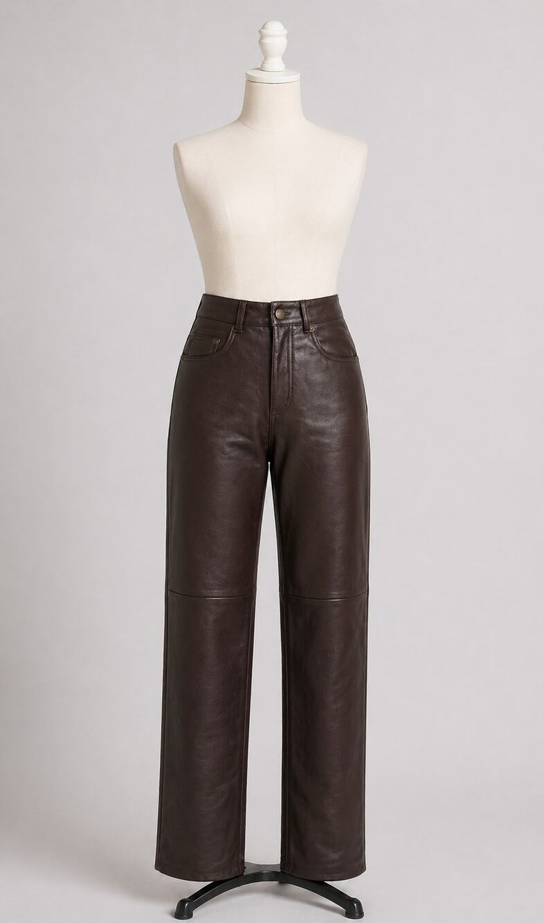 Vintage Faux Leather Pants Brown 28 Chocolate Brown